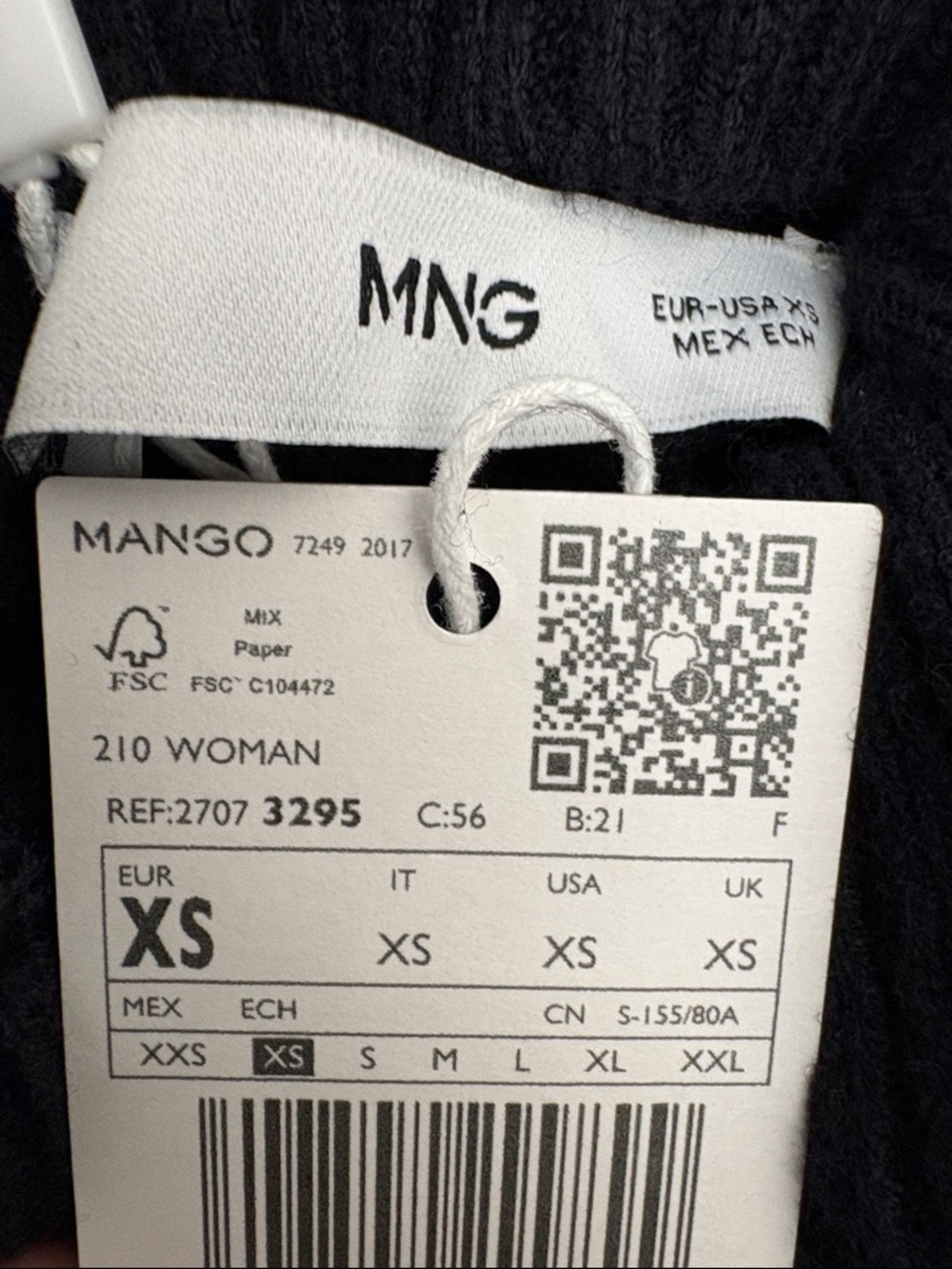 Mango Black Knit Top with Branded Tag PERKINS-NECK SWEATER WITH BUTTON 3295 - Picture 3 of 7